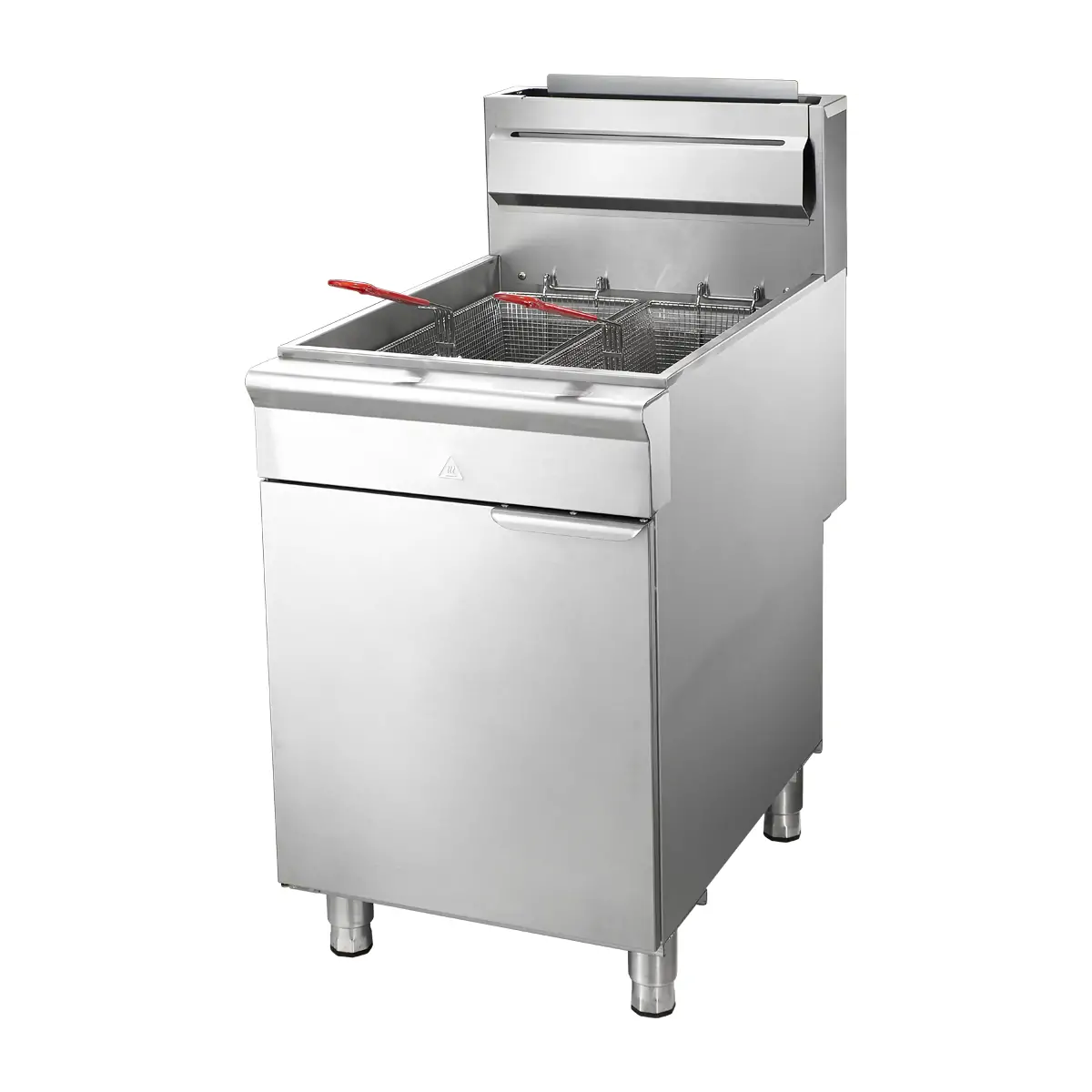 American style commercial gas deep fryer series with single tank floor standing stainless steel design