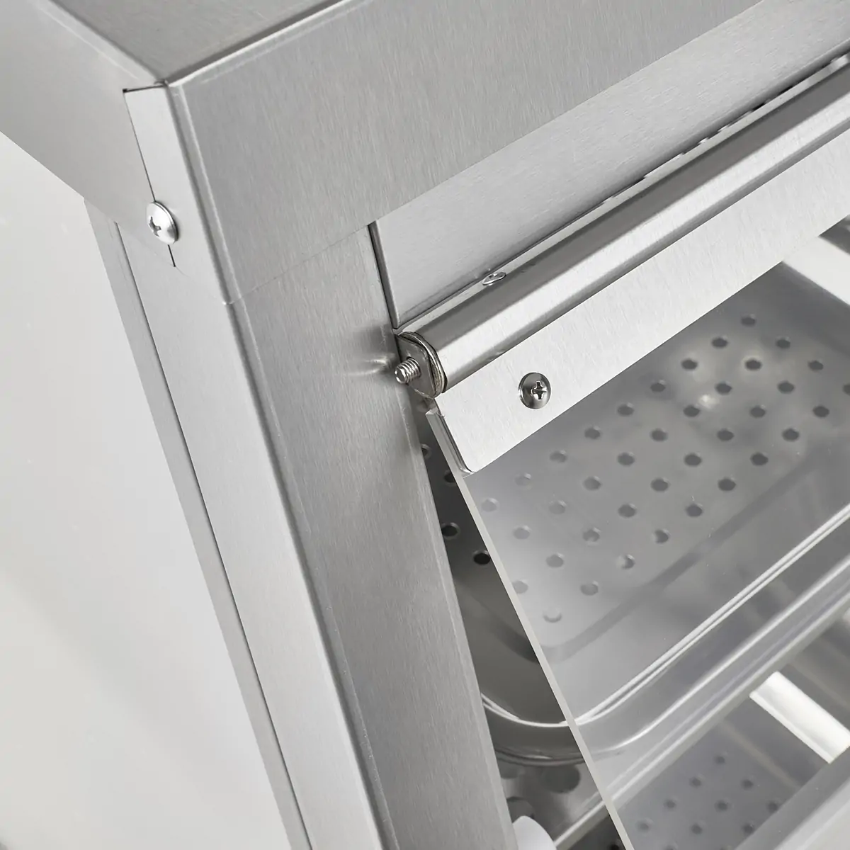 Heavy duty acrylic door hinge of commercial hot air food warmer cabinet
