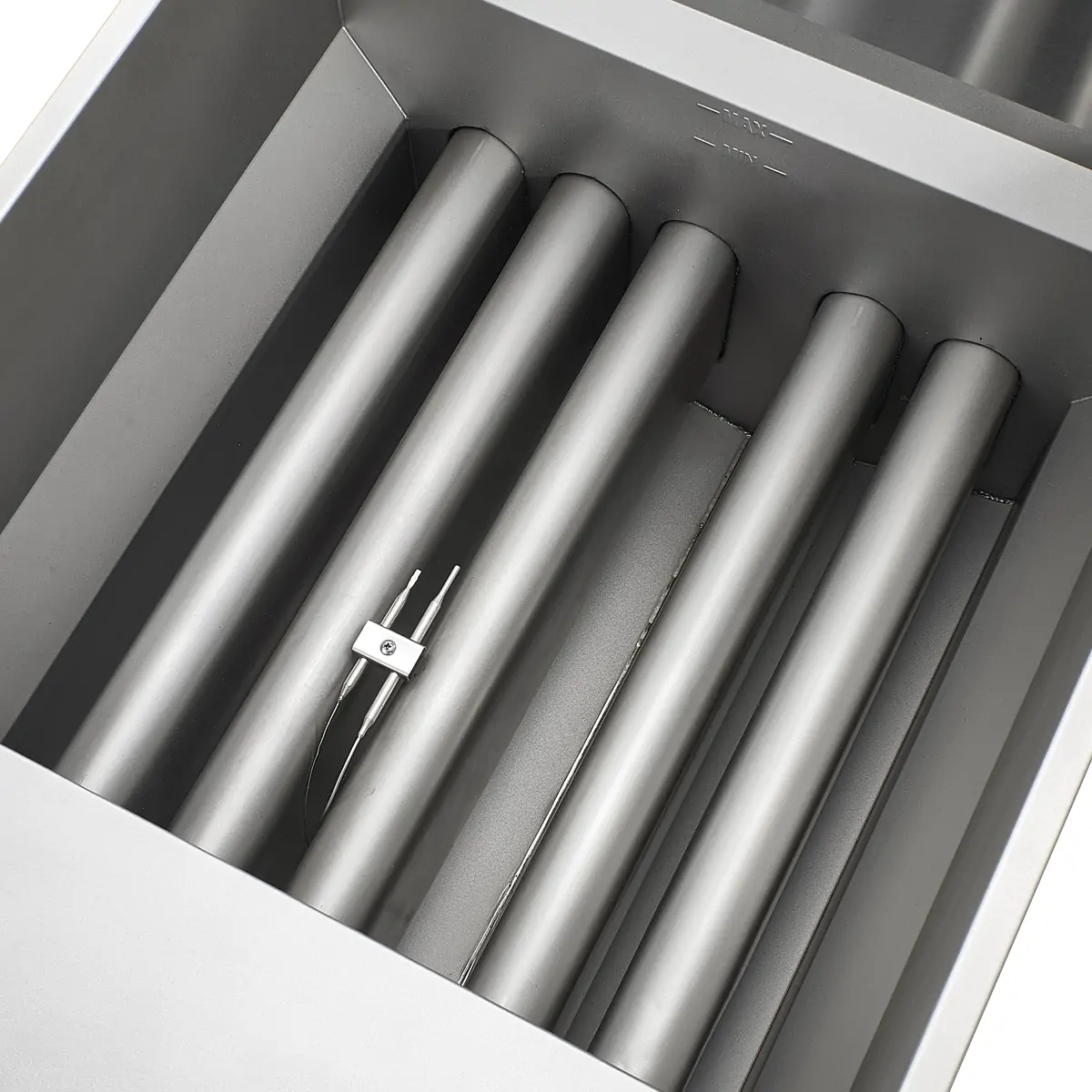 Gas heating tube system inside commercial gas deep fryer oil tank