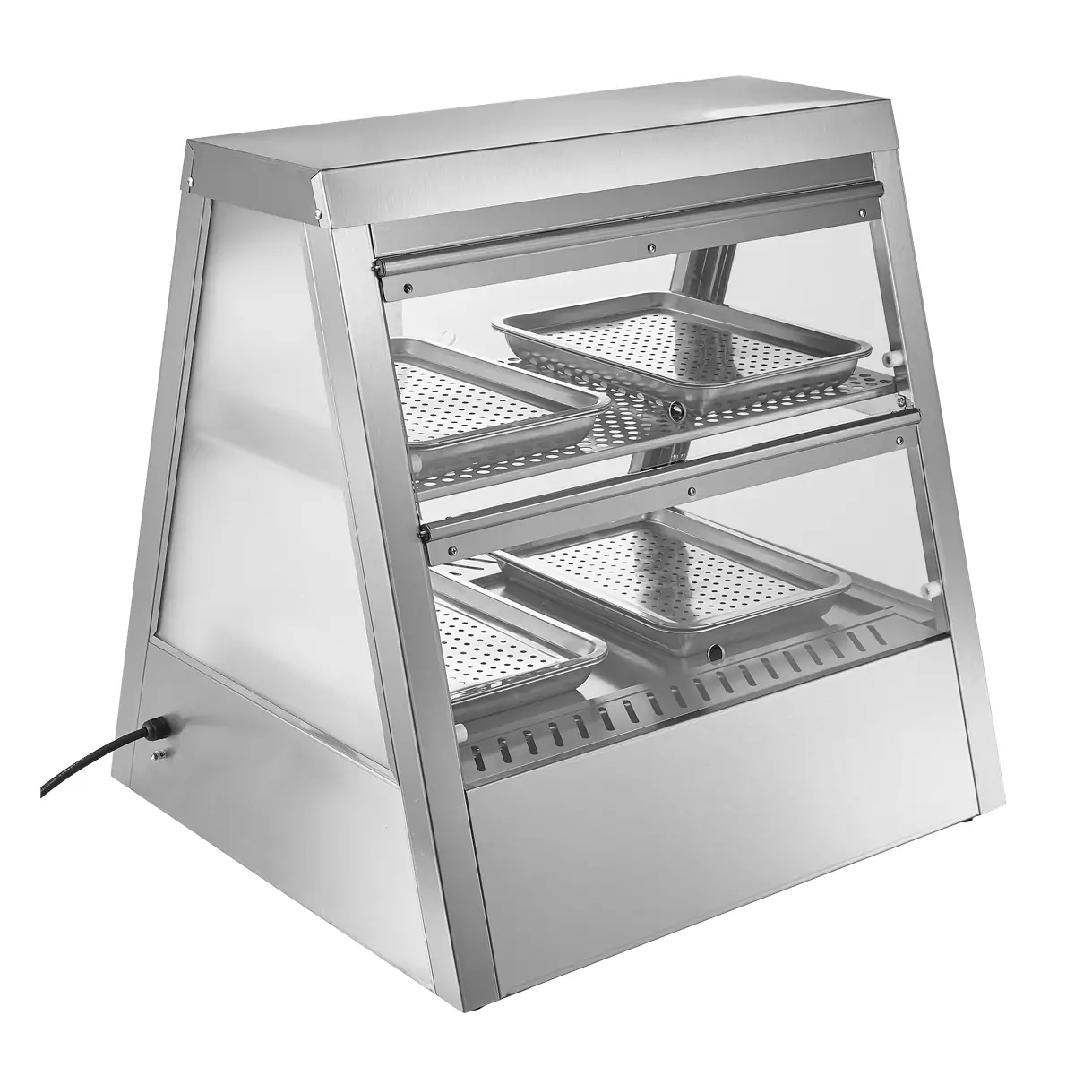 Overall structure of commercial hot air circulation food warmer display cabinet