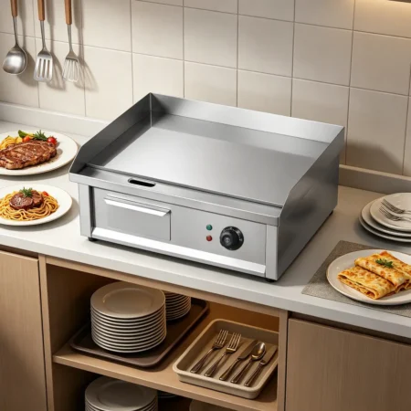 EG-0027 commercial electric griddle in restaurant and fast food shop usage scenario