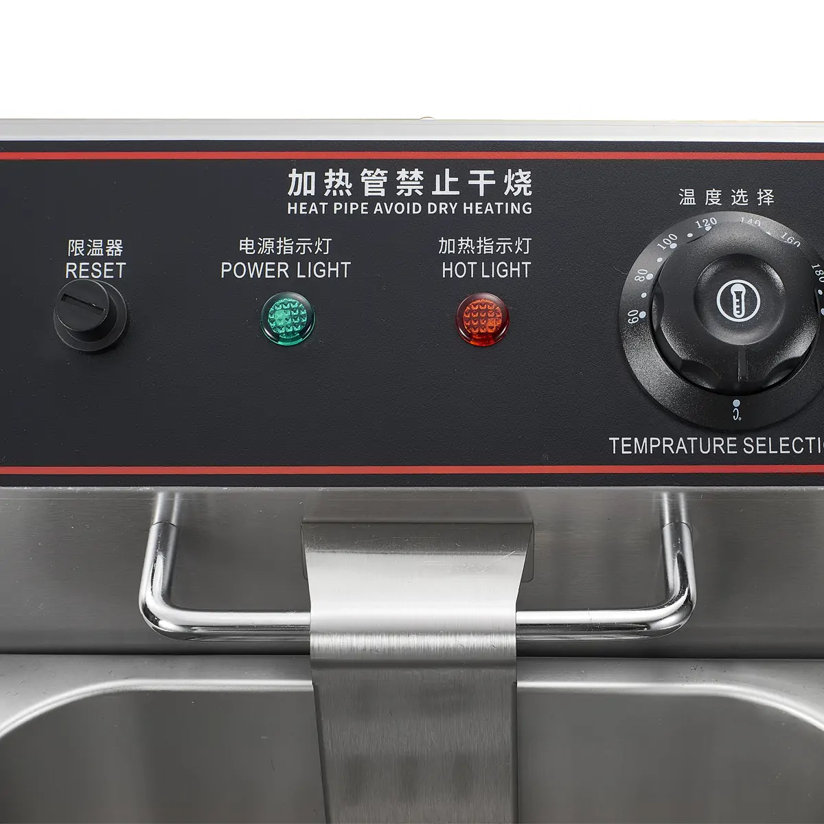 Mechanical temperature control panel for commercial countertop electric fryer
