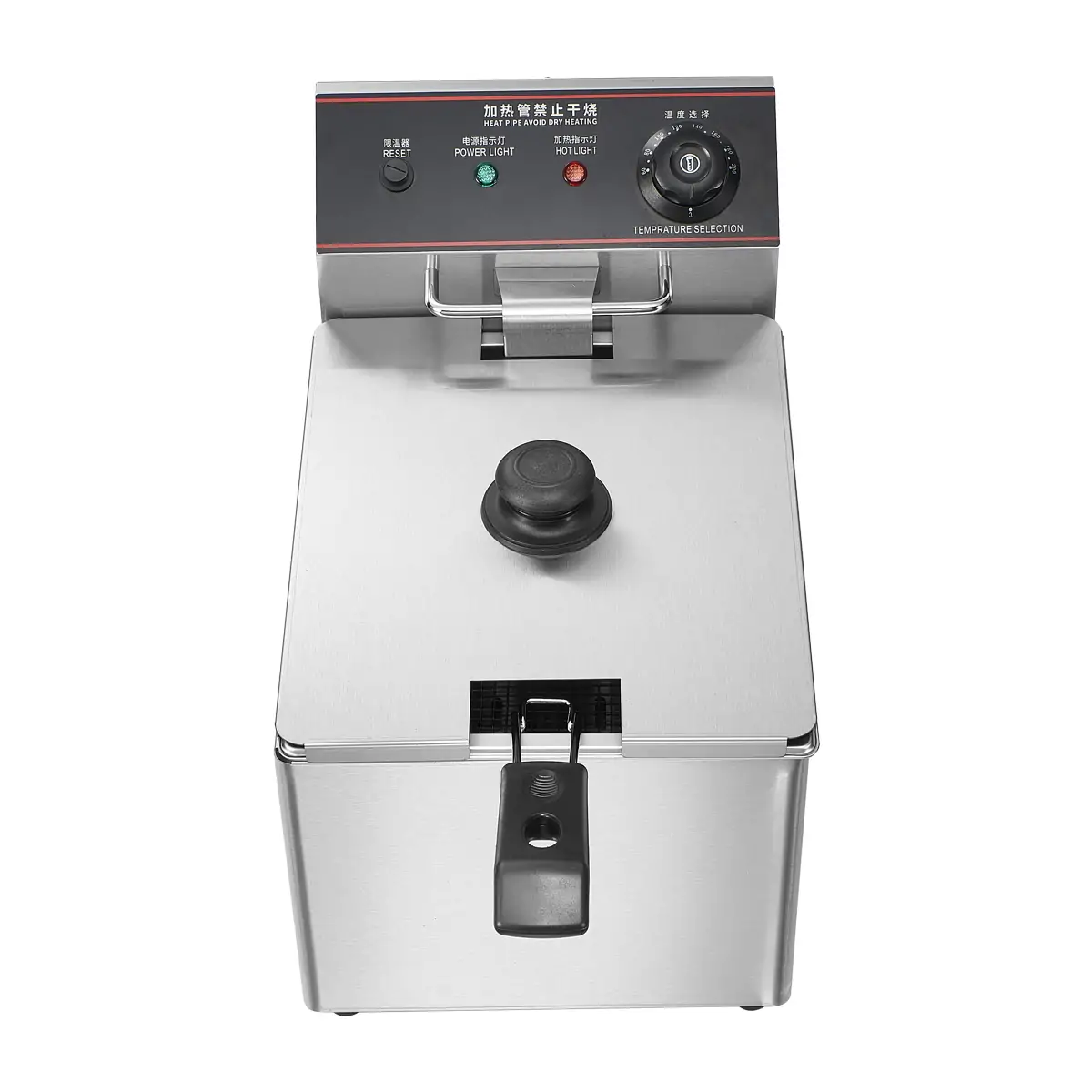 Single tank countertop commercial electric fryer front view for restaurant use