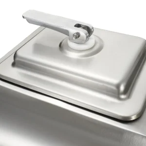 Sealed drum lid handle detail of commercial vacuum marinating machine