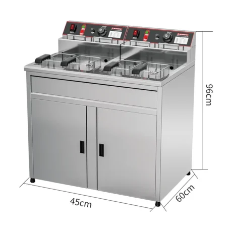 EF003-A4 oem free standing commercial double deep fryer manufacturer
