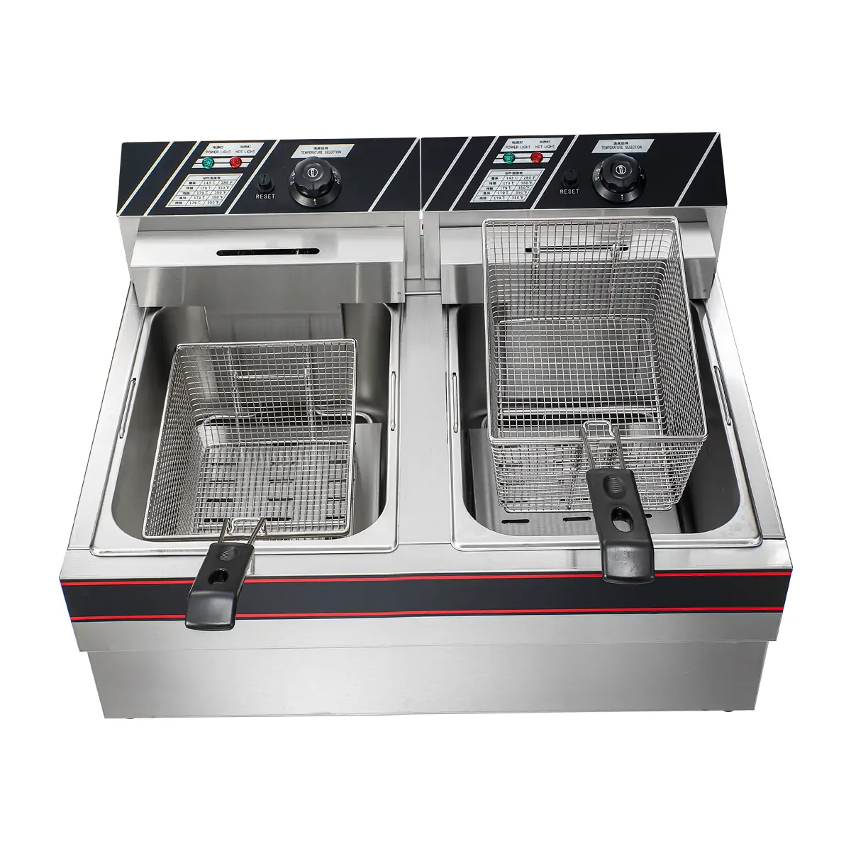 EF010-B long tank double tank electric deep fryer overview