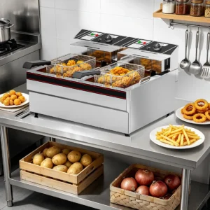 EF010-B electric deep fryer used in commercial kitchen