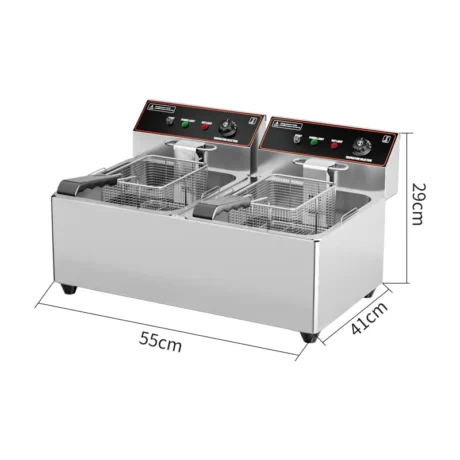 EF018-B double tank commercial electric deep fryer 10L x 2