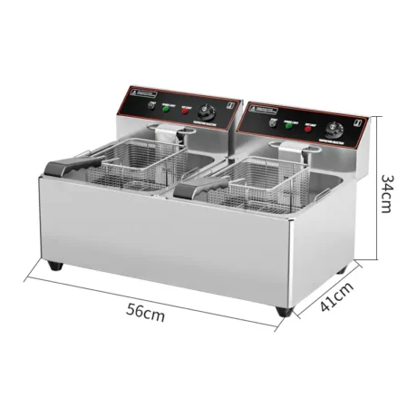 EF018-E double tank commercial electric deep fryer 12L x 2