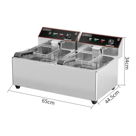 EF018-F double tank commercial electric deep fryer 15L x 2