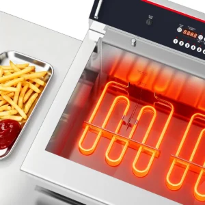 Rear heating assembly view of EF021-B commercial electric fryer