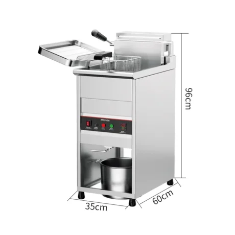 EF001-SX01 upright single tank commercial electric fryer dimensions, 20L oil capacity, 5KW, 220V/380V