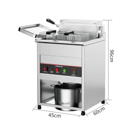 EF001-SX02 upright single tank commercial electric fryer dimensions, 30L oil capacity, 6KW, 220V/380V