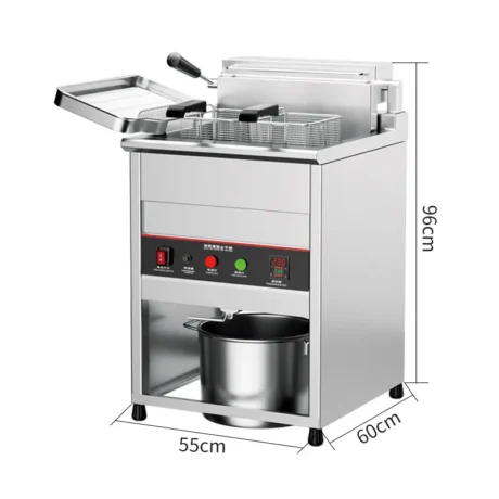 EF001-SX03 upright single tank commercial electric fryer dimensions, 40L oil capacity, 7.5KW, 220V/380V