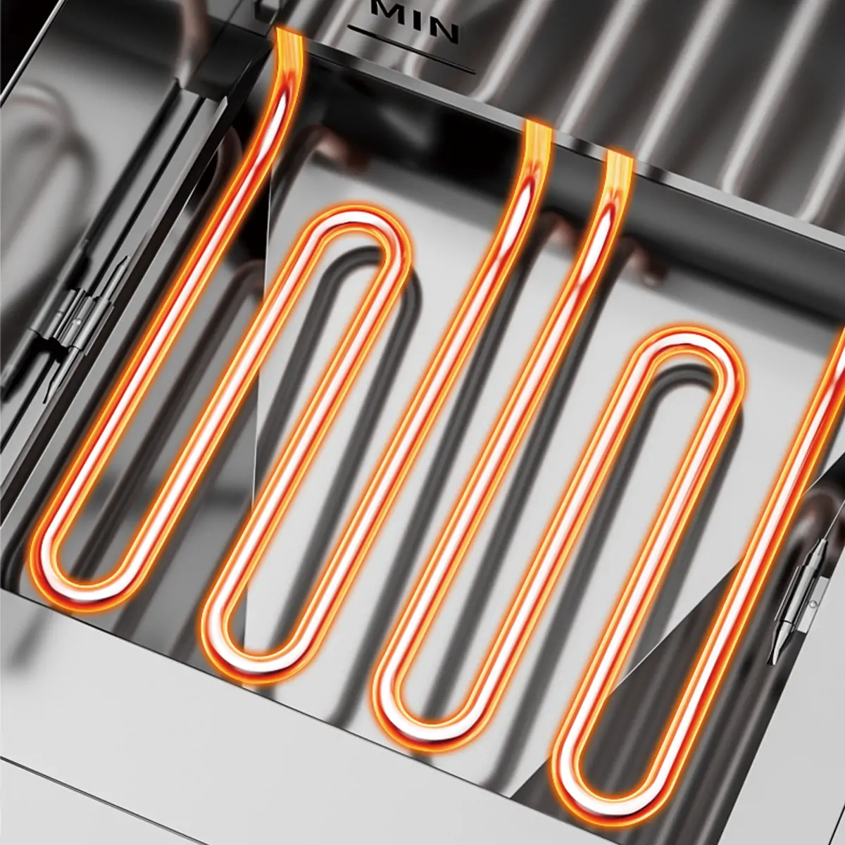 High efficiency heating element in commercial electric fryer