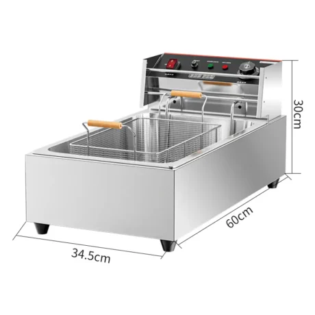 EF005-C2 22L Long Tank Commercial Electric Deep Fryer with Independent Power Switch
