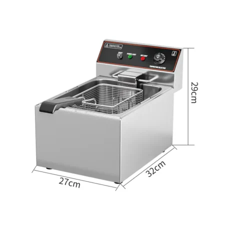 EF017-A commercial electric fryer dimensions with 10L oil tank capacity and 3KW power