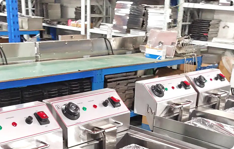 High-capacity manufacturing support for private label restaurant equipment programs