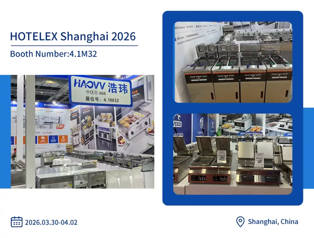 Shangbang commercial fryer and kitchen equipment showcase at HOTELEX Shanghai 2026
