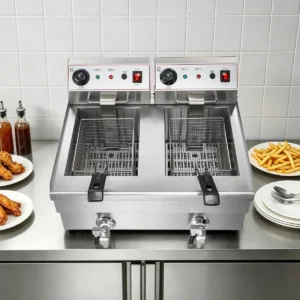 Commercial electric deep fryer used in restaurant kitchen