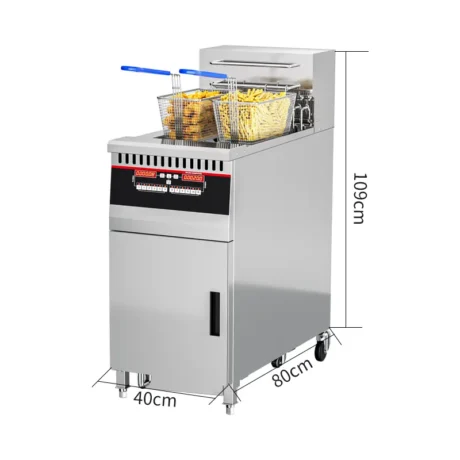 EF002-B1-1 Free Standing Commercial Electric Fryer with Automatic Built-in Oil Filtration System