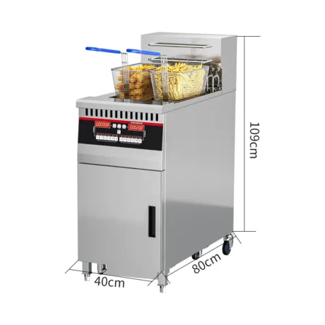 EF002-B1-2 Free Standing Commercial Electric Fryer with Automatic Built-in Oil Filtration System