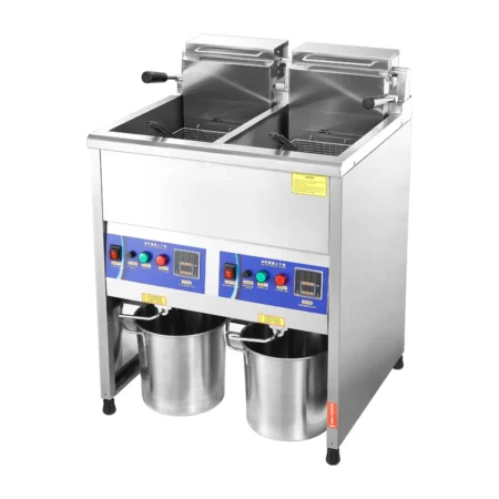 EF001-SX series double tank commercial deep fryer front view