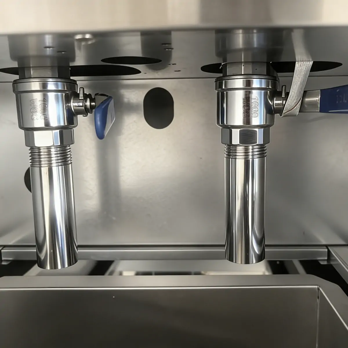 Independent oil drain valves for double tank commercial fryer