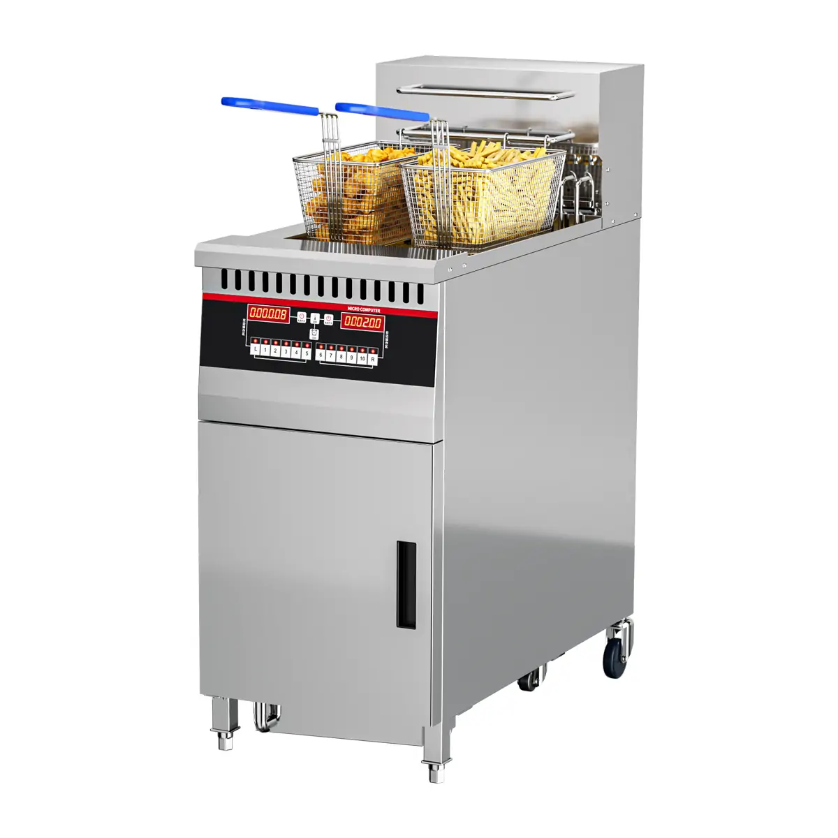 EF002 B1 2 smart commercial deep fryer with built in oil filtration system and digital control panel