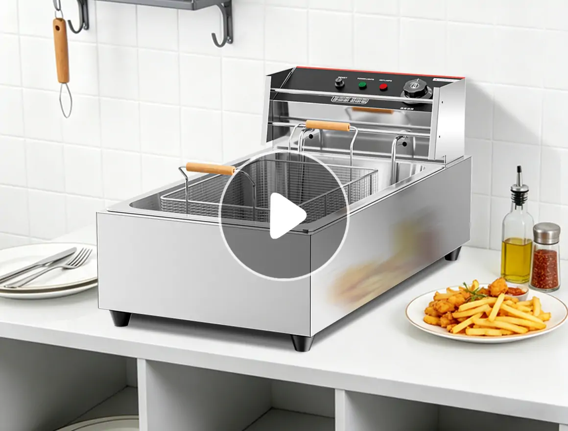 EF005 single long tank commercial deep fryer stainless steel factory manufacturer China OEM supplier