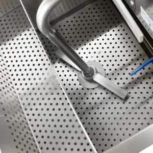 Large fryer oil filter bag system for commercial deep fryer oil cleaning