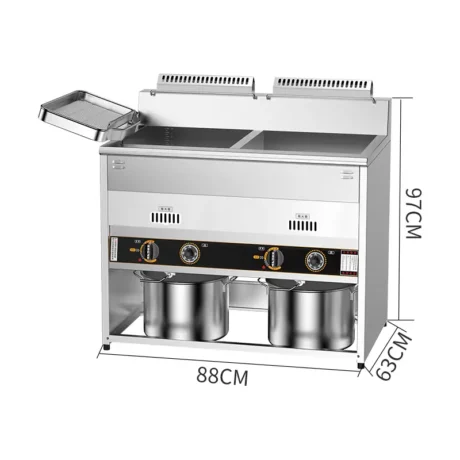 HW RQ WG004 G 30L x 2 double LPG gas fryer factory