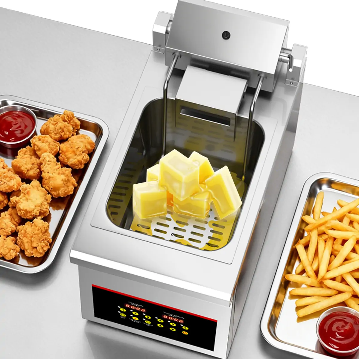 EF021 C EF022 C commercial electric fryer factory solid oil melting function