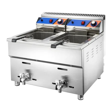 GF 0031 double tank propane gas fryer for commercial kitchen
