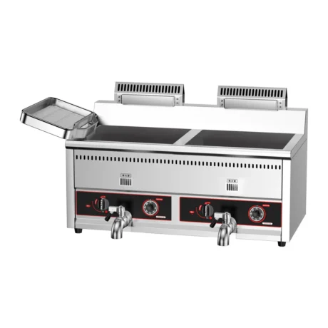 HW-RQ-WG001-D countertop gas fryer with two 12L tanks