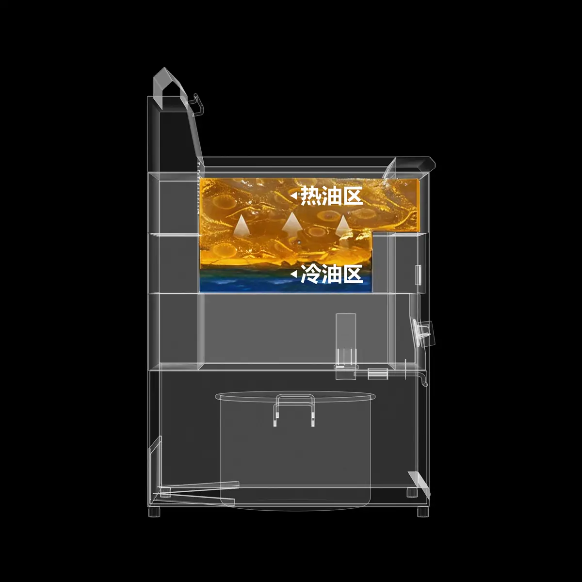 HW RQ WG004 F G freestanding deep fryer manufacturer cold zone frying design