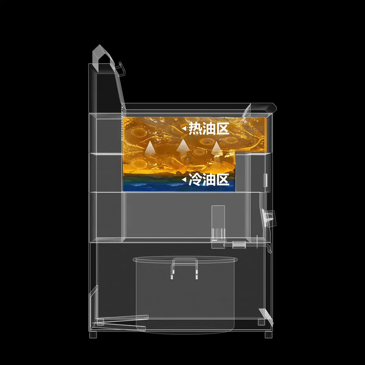 HW-RQ-WG004 commercial deep fryer factory deep cold zone structure
