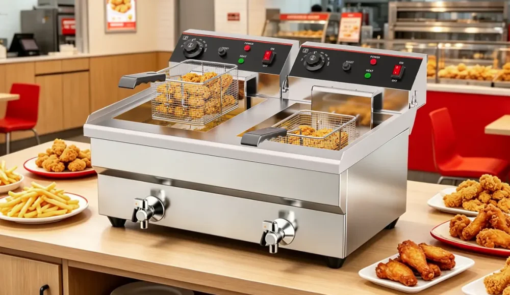 Best commercial deep fryer for fried chicken chains with high efficiency electric frying equipment for fast food restaurants
