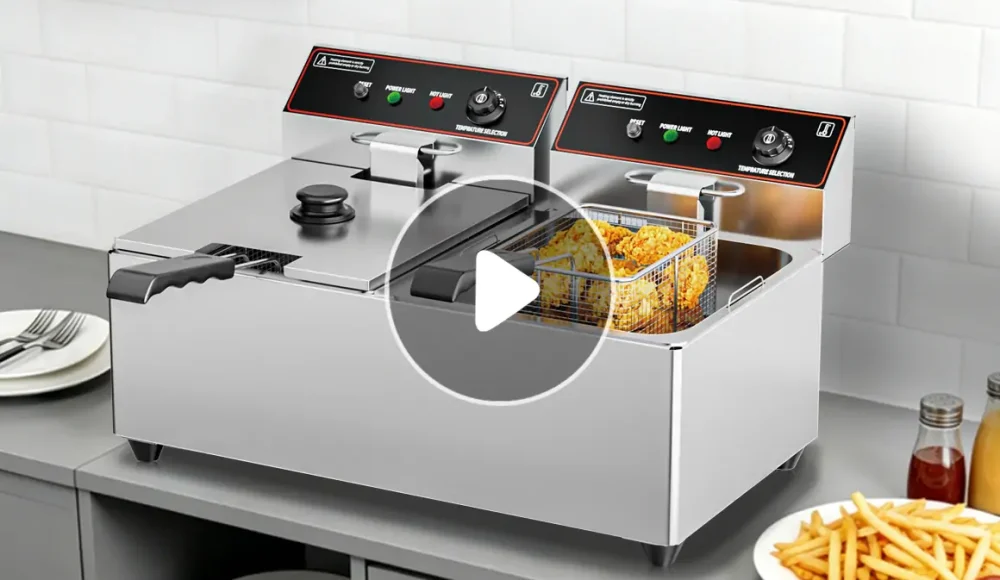EF018-B EF018-E EF018-F Commercial Double Tank Electric Fryers Manufacturer Shangbang