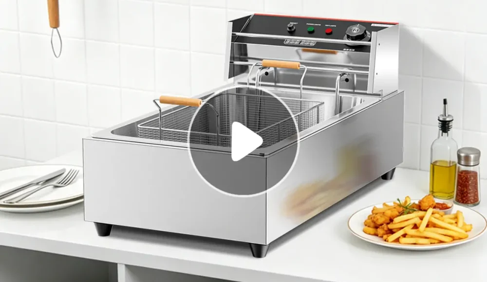 EF005 single long tank commercial deep fryer stainless steel factory manufacturer China OEM supplier