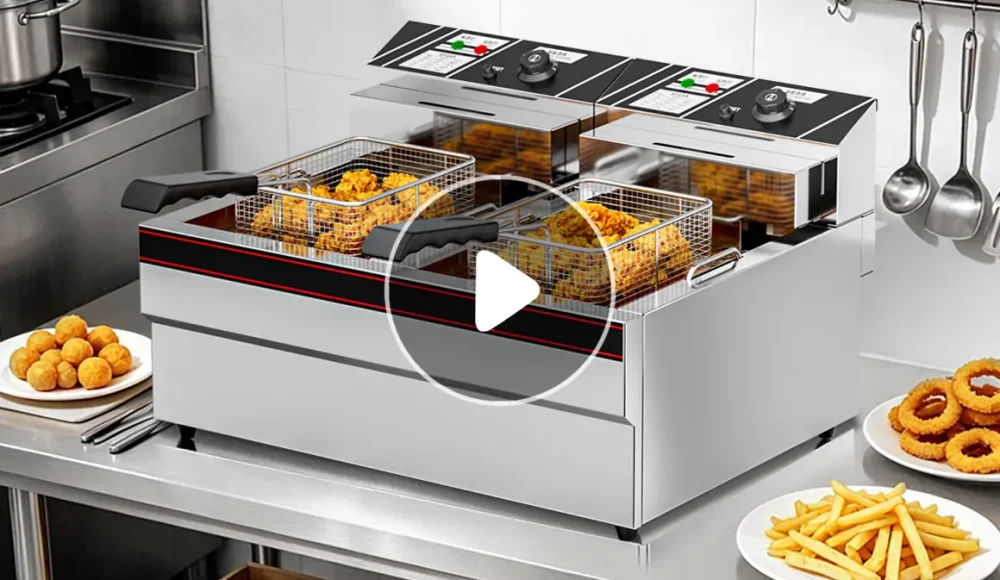 Commercial Double Long Tank Electric Fryer for Fish and Chips Restaurants Manufactured by Shangbang