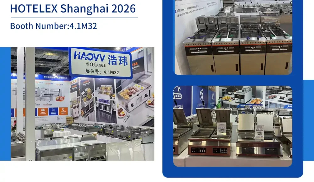 Shangbang commercial fryer and kitchen equipment showcase at HOTELEX Shanghai 2026